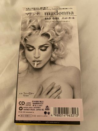 Madonna Bad Girl Japan 3” Cd Single Unsnapped