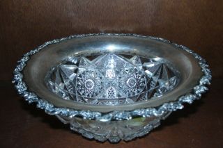 Abp Cut Crystal Glass\sterling Rim Bowl