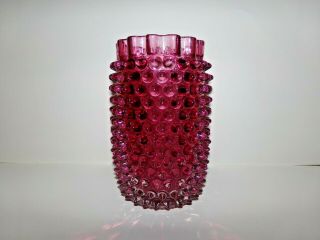Hobbs Brockunier & Co.  Eapg Antique Dew Drop Cranberry Celery Vase C 1886,  Rare