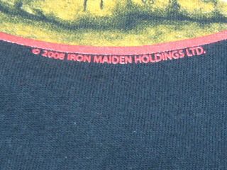 Iron Maiden Somewhere Back in Time 2008 Dated TEXAS Concert Tour T Shirt 3