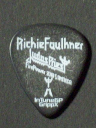 Judas Priest Richie Faulkner Guitar Pick 2018 S.  America Firepower Tour Plectrum