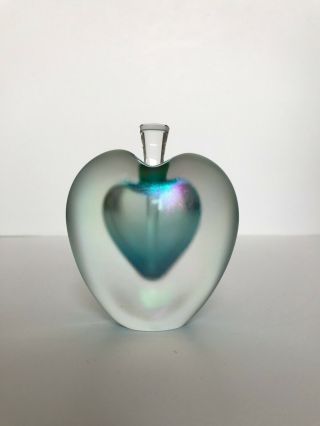 Vintage Signed Joseph Morel Zellique Studio Iridescent Art Glass Perfume Bottle