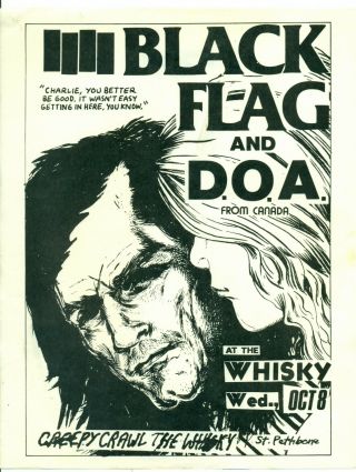 Black Flag & Doa 1980 Punk Flyer