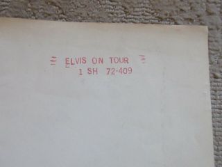 1972 Vintage ELVIS PRESLEY ON TOUR MGM MOVIE POSTER 3