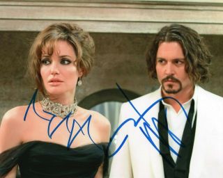 Autographed Johnny Depp & Angelina Jolie Signed 8 X 10 Photo Really