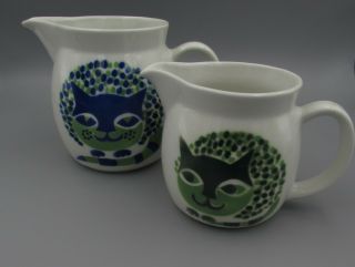 Vintage Mid Century Arabia Finland Cat Pitchers - Two Sizes