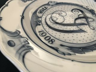 Antique meissen porcelain Regimental Plate Art Nouveau 8