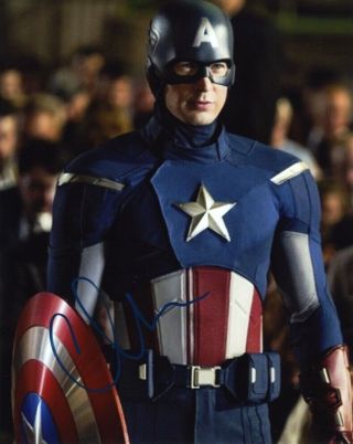 Chris Evans Captain America Avengers Endgame 8x10 Photo Signed Autographed