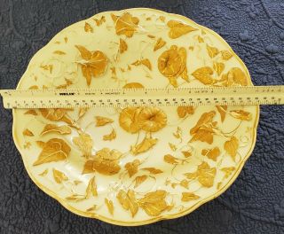 Meissen Porcelain Bowl - Gold Morning Glories - Hand Painted - 11 1/2 " Diameter