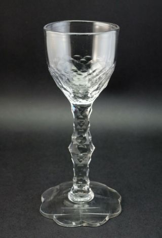C1785,  Scarce Antique 18thc Georgian George Iii Facet Cut Wine Drinking Glass