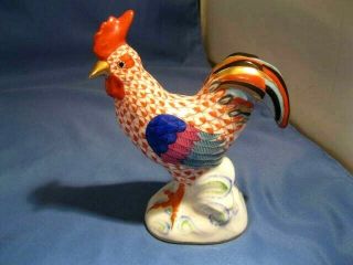 Large Herend Rooster Figurine 5 1/2 " Tall 4 " Long 2 1/2 " Wide