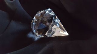 Authentic Signed Tiffany & Co Diamond - Shaped Solid Crystal Paperweight