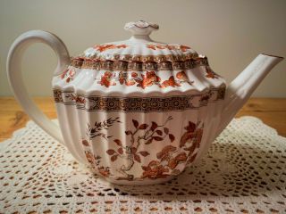 Copeland Spode India Tree Pattern Teapot Straight Spout Old Mark