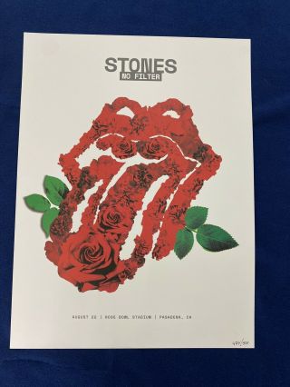 The Rolling Stones Poster 8/22 2019 The Rose Bowl Pasadena Los Angeles