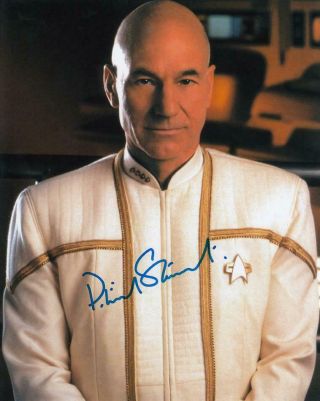 Patrick Stewart Jean - Luc Picard,  Star Trek Signed Autograph 8x10 Photo