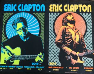 Eric Clapton 2019 European And Usa Tour Poster Pair With Matched Numbers