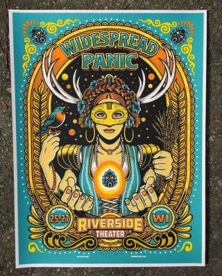 Widespread Panic 2019 Concert Poster Riverside Theater Milwaukee Wi 10/27/19 Ap
