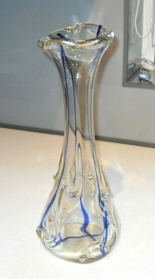 Vintage Retro 1960/70s Large Italian Murano Sommerso Freeform Art Glass Vase