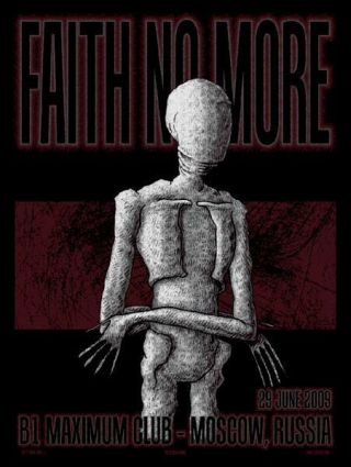 Faith No More Moscow 2009 Silkscreened Poster By Adam Jones (tool) Very Limited