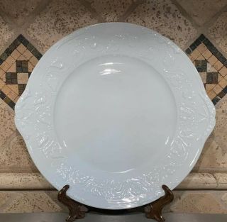 Ch Field Haviland Limoges Imperatrice White Porcelain Cake Platter Plate - Handles