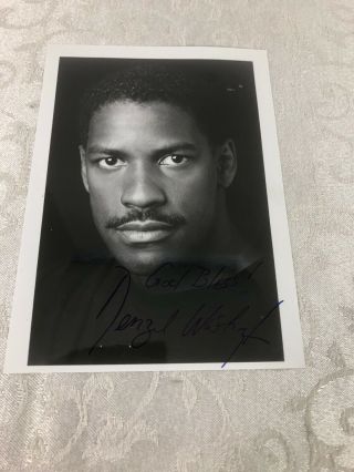 Rare Denzel Washington Signed Autographed 5x7 Photo