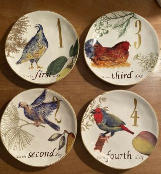 Williams Sonoma Twelve Days Of Christmas Set Of 12 8.  5 Inch Plates And 6 Mugs