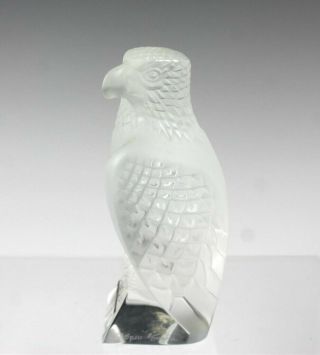 Lalique France Art Glass Crystal Deco Stylized Maltese Falcon Eagle Figurine Alp