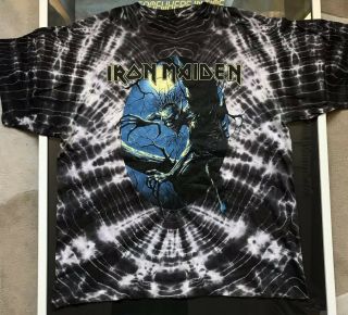 Iron Maiden Fear Of The Dark - Official Vintage Tie Dyed Tshirt Xl