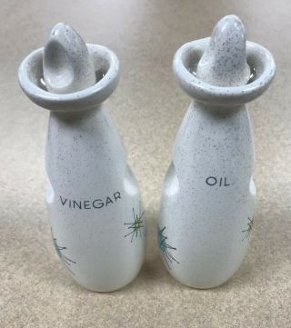 Vintage Franciscan Mid - Century Modern Vinegar And Oil Bottle Set