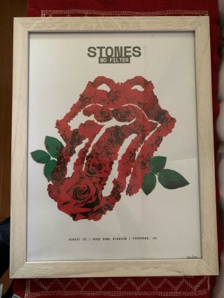 Rolling Stones Pasadena Rose Bowl Tour Poster Lithograph 261/500 8/22/19