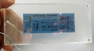 Beatles 1966 Full Concert Ticket Boston Suffolk Downs Vintage