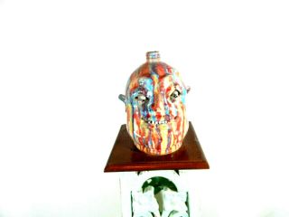 Marvin Bailey Face Jug,  Pottery,  Folk Art 10  X 8