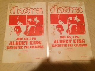 Doors & Albert King 2 Concert Bill June 6 1970 Vancouver Canada