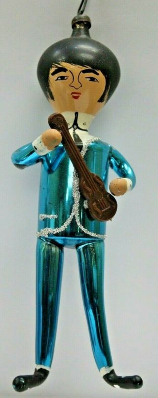 Vintage 1960s George From The Beatles Italian Glass Christmas Ornament