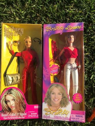 Set Of 2 Britney Spears Rare Oops I Did It Again Doll