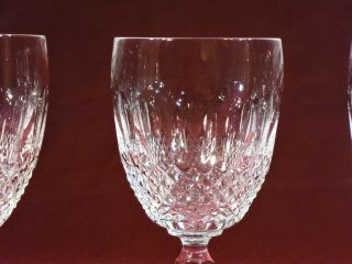 3 Vintage Waterford Marked Cut Glass Colleen Pattern Tall Stem Water Goblets 3
