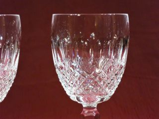 3 Vintage Waterford Marked Cut Glass Colleen Pattern Tall Stem Water Goblets 4