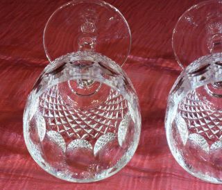 3 Vintage Waterford Marked Cut Glass Colleen Pattern Tall Stem Water Goblets 6