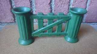 Antique Roseville Art Pottery Matte Green Double Column Gate Way Bud Vase C 1907