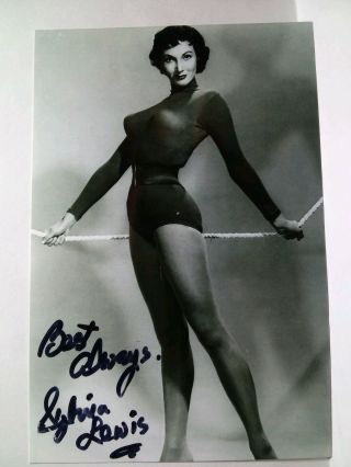 Sylvia Lewis Hand Signed Autograph 4x6 Photo - Three Stooges Actress