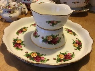 Royal Albert Old Country Roses Pedestal / Footed Cake Plate Stand 4