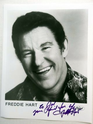 Freddie Hart Autographed 8 X 10 Promo Photo Country Western Singer Legend