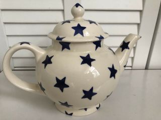 Emma Bridgewater Blue Star Teapot 4 Cup Mug 1st Run Rare Backstamp Retired