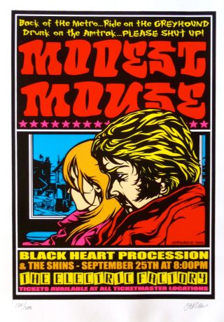 Modest Mouse Poster W/ The Shins & Black Heart Procession 2000 Concert