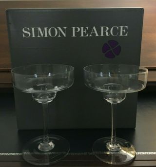 2 Simon Pearce Handcrafted Margarita Glasses