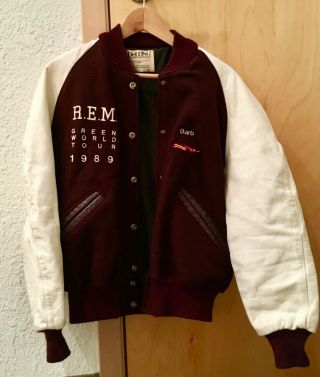 Vintage 1989 R.  E.  M.  " Green " World Tour Promo Jacket - Size 40