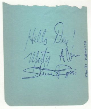 Marty Allen And Steve Rossi Cut Signatures Autograph Ed Sullivan Show Comedy
