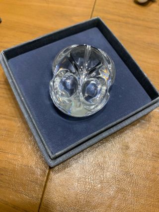 Vtg Signed Steuben Crystal Art Glass Frog Toad Paperweight
