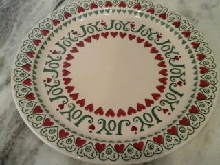 Emma Bridgewater 13 " Joy Joy Joy Christmas Cake Plate Stunning 2012