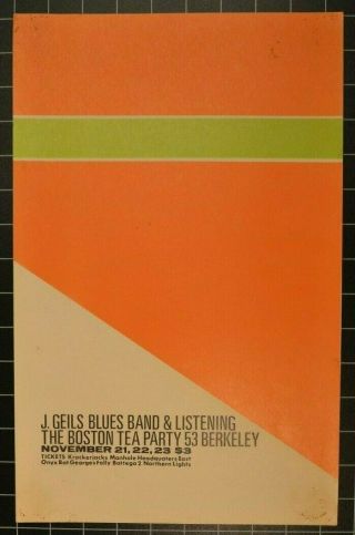 J.  Geils Blues Band - The Listening - The Boston Tea Party - Boston - 1968